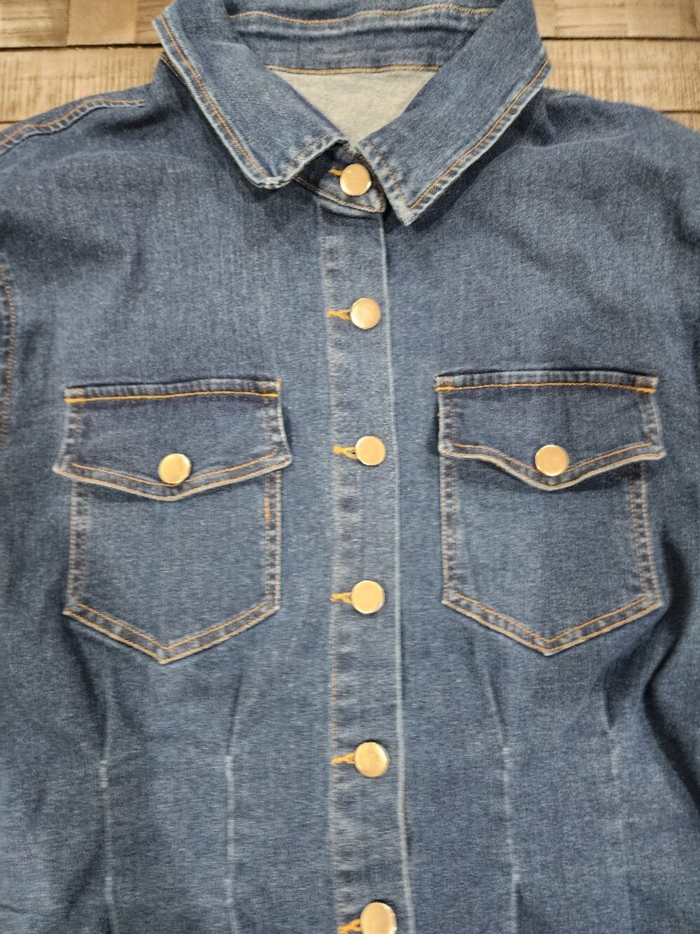 NWT WOMEN'S DENIM DRESS-JEAN STRETCH-BUTTON DOWN-SIZE XL - Picture 3 of 3